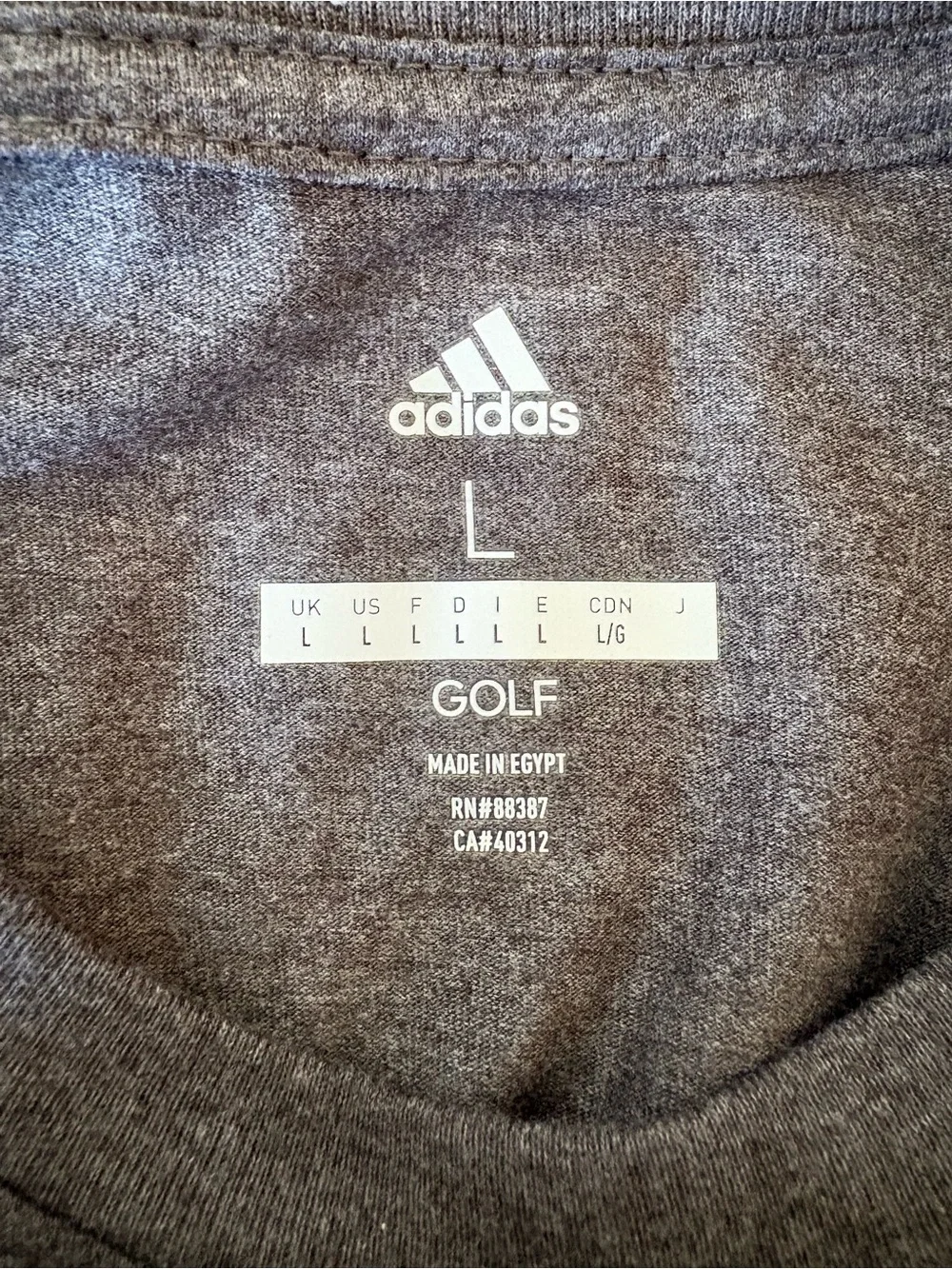 adidas Dark Gray Short Sleeve Logo Tee with White Emblem